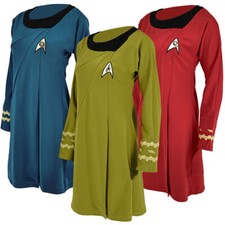 Cosplay TOS Female Duty Uniforms The Original Series Blue Red Starfleet Dresses