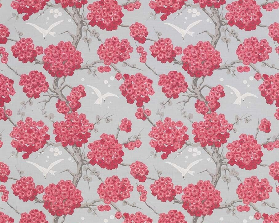 OSBORNE & LITTLE CURTAIN FABRIC DESIGN Japonerie 2.8 METRES 04 COLOURWAY PINK