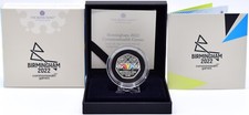 Coin Silver Proof Piedfort 50p Birmingham 2022 Commonwealth Games BOX + COA