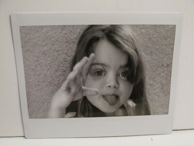 VINTAG FOUND PHOTOGRAPH ORIGINAL ART PHOTO POLAROID DIRTY BLONDE GIRL TONGUE OUT