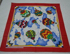 HOT AIR BALLOON Vintage BANDANA Red Border WAMCRAFT USA 50/50 POLY/COTTON