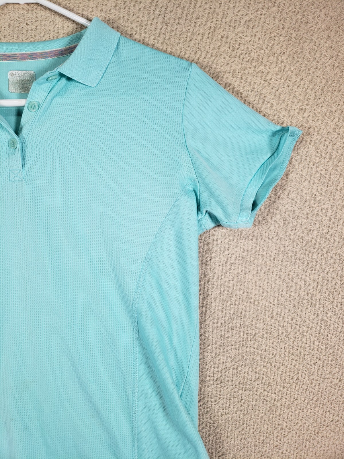Columbia Shirt Womens Small Polo Collared Blue Pullover Polyester Golf Stretch eBay