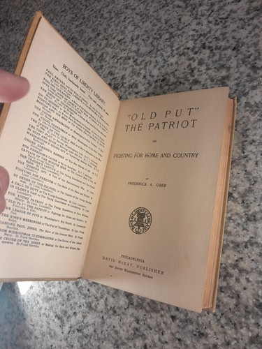 SELTENE Bibliothek der Freiheitsjungen OLD PUT THE PATRIOT von Frederick A. Ober c1904 - Bild 3 von 12