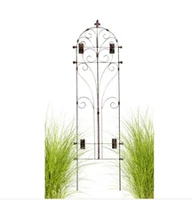 H Potter GAR214W1 Wall Trellis Metal Iron Garden Scroll with Mounting Brackets