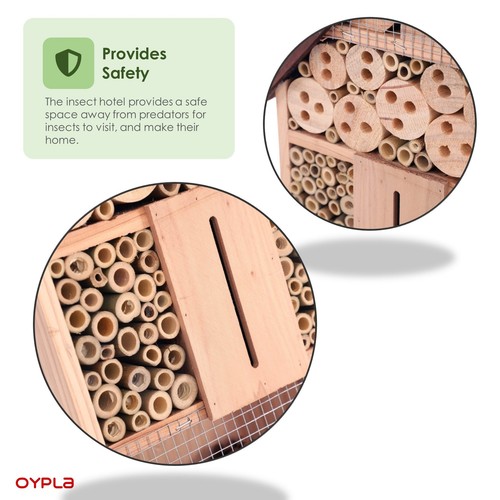 NEW Wooden Stick Bee Wildlife Insect Hotel House Garden Nest Shelter Box Habitat - Picture 6 of 9