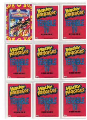 WACKY PACKAGES 2014 SERIES 1 - TERRIBLE TV RED BORDER - SET ALL 10
