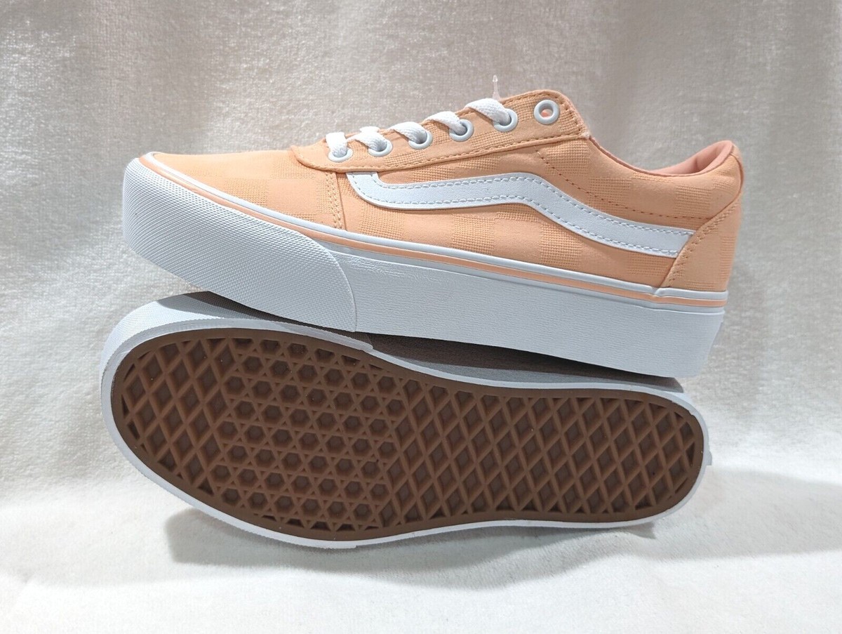 Vans Ward Platform Linen Stitch Peach Women's Skate Shoes - Multi