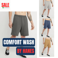Hanes Mens Sweat Shorts Pockets Midweight Elastic Waist Drawcord 8 inseam LARGE