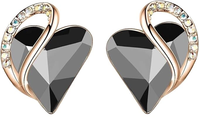 Piedra negra de Cristal Pendientes de Moda