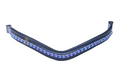 Purple/Blue Combination Crystal Leather Bridle Browband   All Sizes Available.