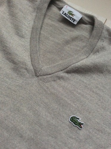 LACOSTE Devanlay Pure Wool Grey V-neck 