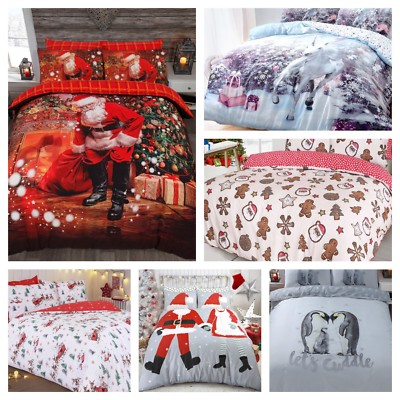 Weihnachten Weihnachten Kinder Erwachsene Bettdecke Steppdecke Bettwäsche Sets - viele Designs & Größen