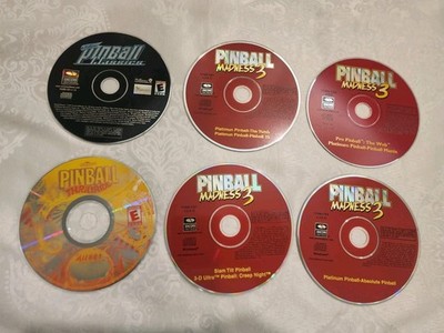 Pinball Madness 3 CD-Roms Windows Lot of 6 - Used