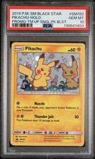 2019 POKEMON SM BLACK STAR PROMO PIKACHU #SM162 PSA 10 GEM MINT #138643484 SWIRL