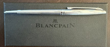 Blancpain/Caran d'Ache Ballpoint Pen Blue Ink  w/ Chrome Trim in Box + Guide