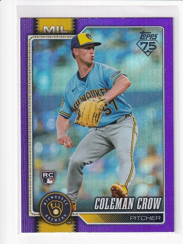 2026 Topps Update Coleman Crow Purple Foil /250 Brewers RC