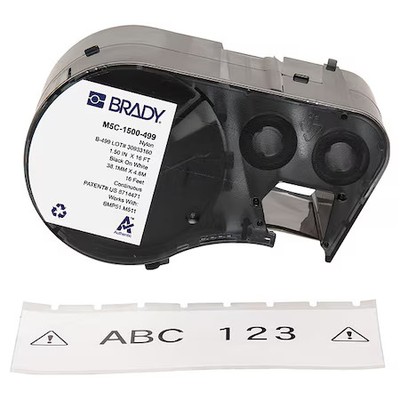 Brady M5c-1500-499 Label/Ribboncartridge, White, 1-1/2Inw
