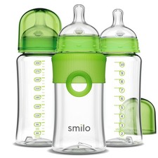 Baby Bottle Set with Stage 0 Slow Flow Anti Colic Nipple, 10 Oz / 300 ml Capa...
