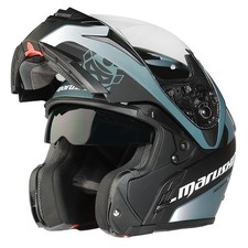 Marushin FlipUp M-410 Guardian Casco Pieghevole Matt Nero Grigio Bianco