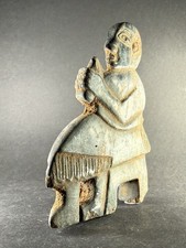 STUNNING ANCIENT N-EASTERN STONE CARVED STATUE OF WORSHIPPER OFFERING CA...