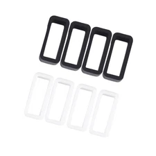 8 Pcs Silicone Watch Clasp Buckle for Watch Band 18mm Black White