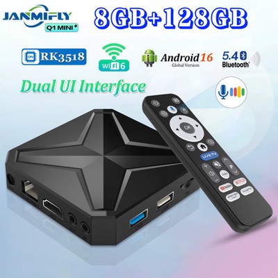 2026 Smart TV Box Q1 MINI+ Dual UI Interface 8GB 128GB 8K Ultra HD BT5.4 Dual WL