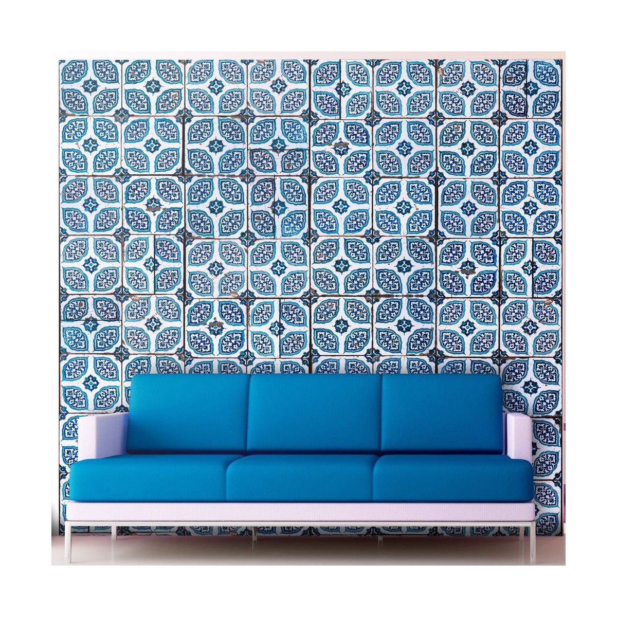 Papier peint oriental mosaic 50x1000cm rouleau adhesif mural cuisine