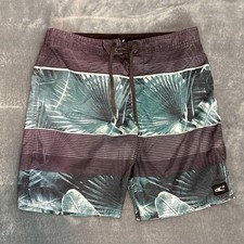 O'Neill Board Shorts Palm Tree Patterned Unlined Swim Trunks Mens Size 34