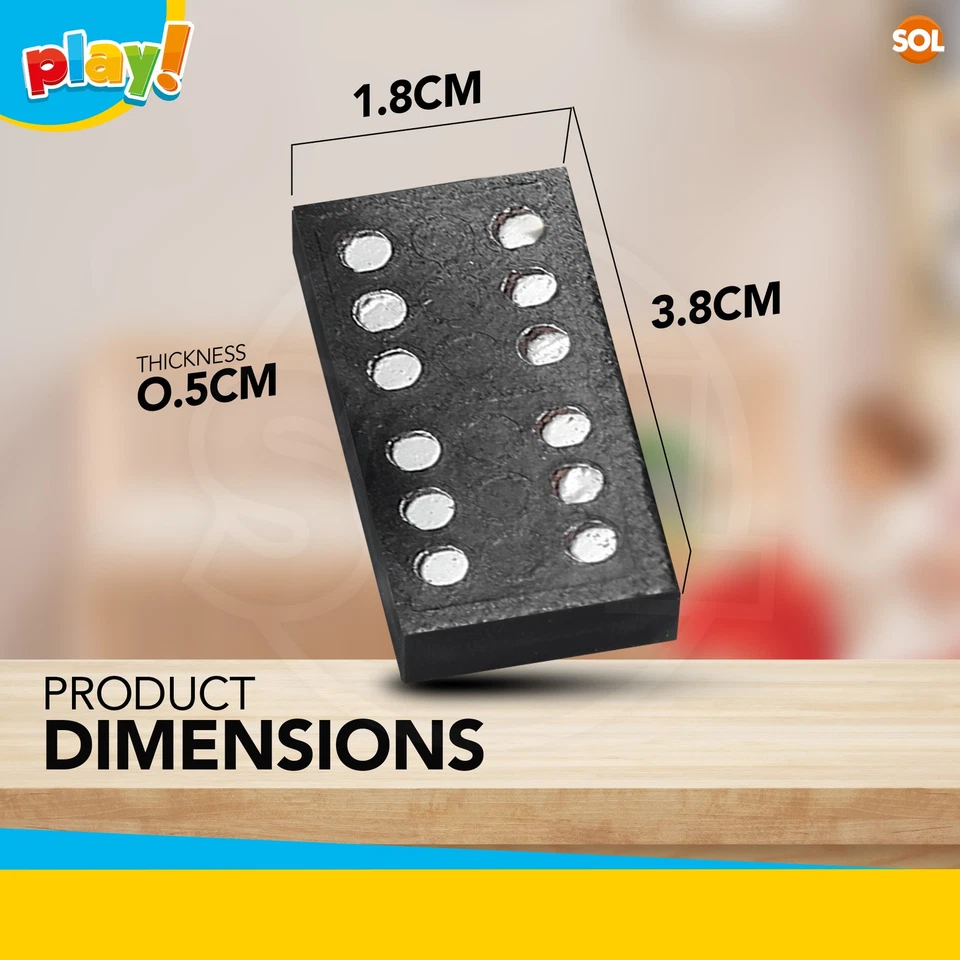 28 Dominoes Game Set Wooden Box Dominos Kids Childrens Travel Board Pub Plastic  - Image 2 of 4