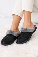 UGG Australia womens shearling slippers in gray suede.Size US 8