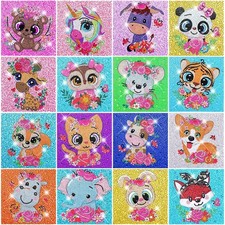 Estune 16 Pieces Diamond Painting Kit Diamond Art Kits 5d DIY Animals DIY Pai...