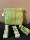 Pom Pom London Leather Westminster Messnger Bag Multi Straps-Green-NEW-A685843