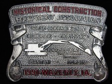 PJ13174 NOS 1991 HISTORICAL CONSTRUCTION EQUIPMENT ASSOCIATION SHOW BUCKLE