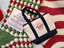 AUTHENTIC NWT Limited TRADER JOE'S Mini Micro Canvas BAG w/ Shopping Tote  Navy