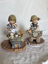 Berta Hummel Goebel, Set of 2 Figurines, Girl w/ Cat Kittens, BH67 BH68