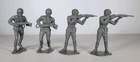 Vintage Louis Marx & Co. German WWII Army Men Gray Plastic Lot Of 4 Toys