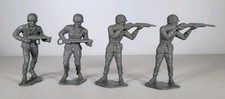Vintage Louis Marx Co. German WWII Army Men Gray Plastic Lot Of 4 Toys