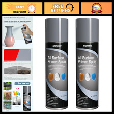 Multi-Surface Primer Spray - One-Part Epoxy, Matte Gray, 2 Cans, Enhance Adhesio
