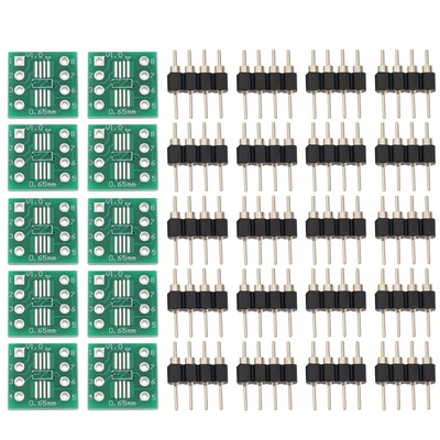 Lot of 10 MSOP8 SOP8 SOIC8 to DIP8 Converter Board with 4-Pin Gold Plated...