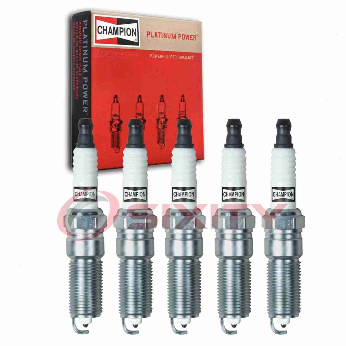 5 pc Champion Platinum Spark Plugs for 2007-2008 Isuzu i-370 3.7L L5 qw