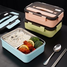 Insulated Lunch Bento Box Food Stainless Steel Container Picnics School LunchBox