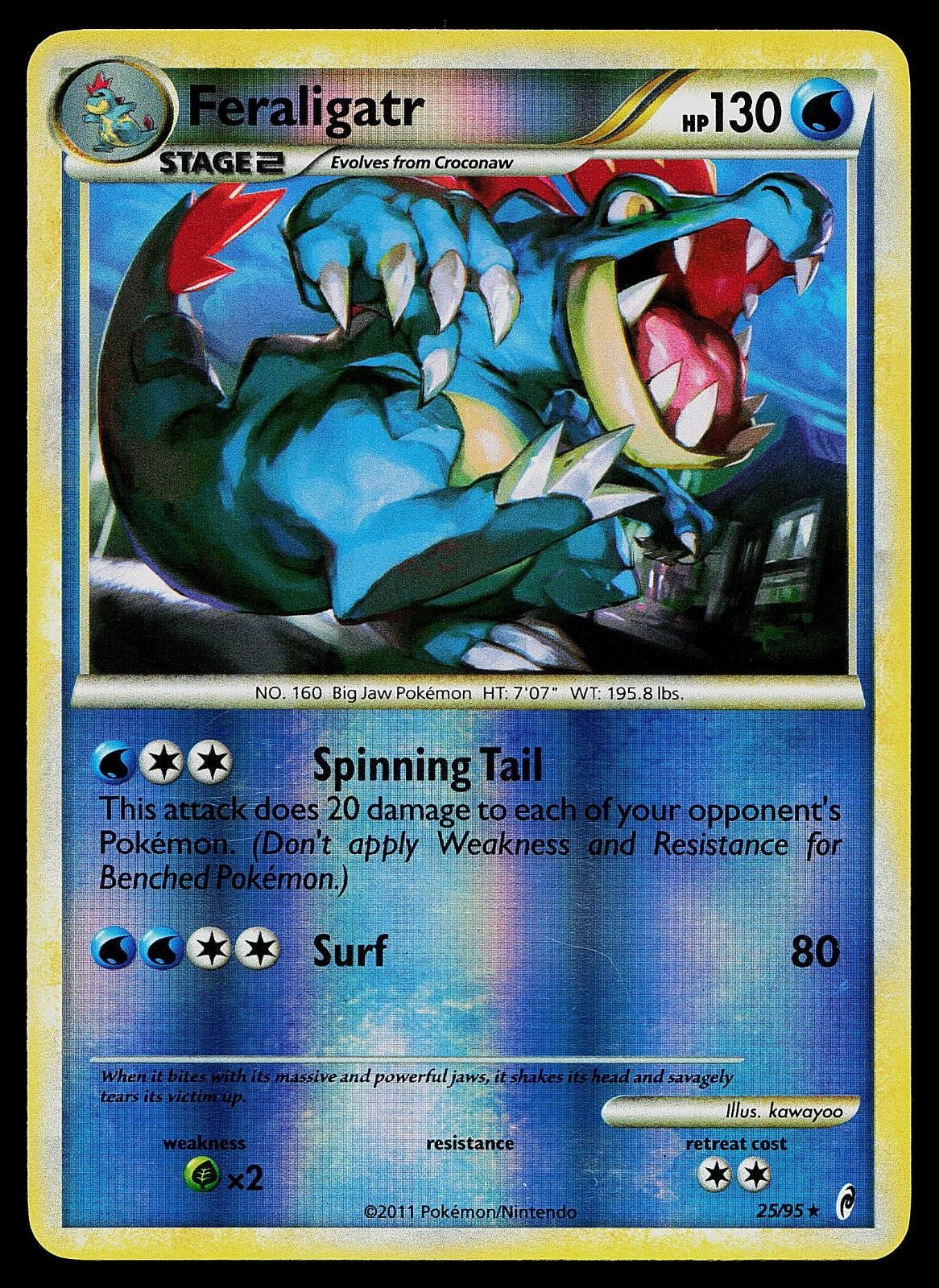 Pokemon Card - Feraligatr Call of Legends 25/95 Reverse Holo Rare