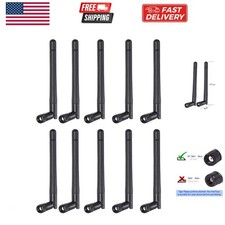 Dual Band WiFi 2.4GHz 5GHz 5.8GHz 3dBi MIMO RP-SMA Male Antenna 10-Pack for W...