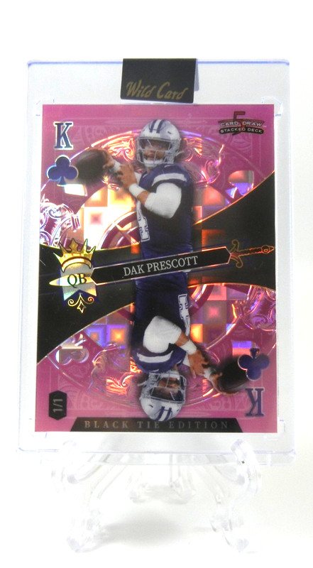 2026 Wild Card 5 card draw black tie king of spades dak prescott 1/1