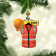 Personalized Construction Ornament Construction Worker Christmas Ornaments Const