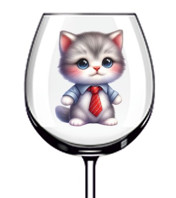 12x bunte Baby Kätzchen Katze Vinyl Aufkleber Abziehbild Becher Weinglas Flasche Fahrrad