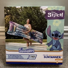 SwimWays Disney Stitch Suntanner Pool Float, for Adults and Teens Age 14 & up