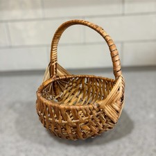 7 Vintage Hand Woven Basket Natural Willow Farmhouse Decor Rustic Cottage