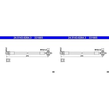 2X ATE BREMSSCHLAUCH BREMSSCHLÄUCHE HINTEN passend für SEAT LEON SKODA OCTAVIA 