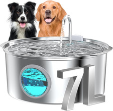 Dog Water Fountain for Large Dogs: 7L/236Oz/1.8G Dog Fountain Stainless Steel -